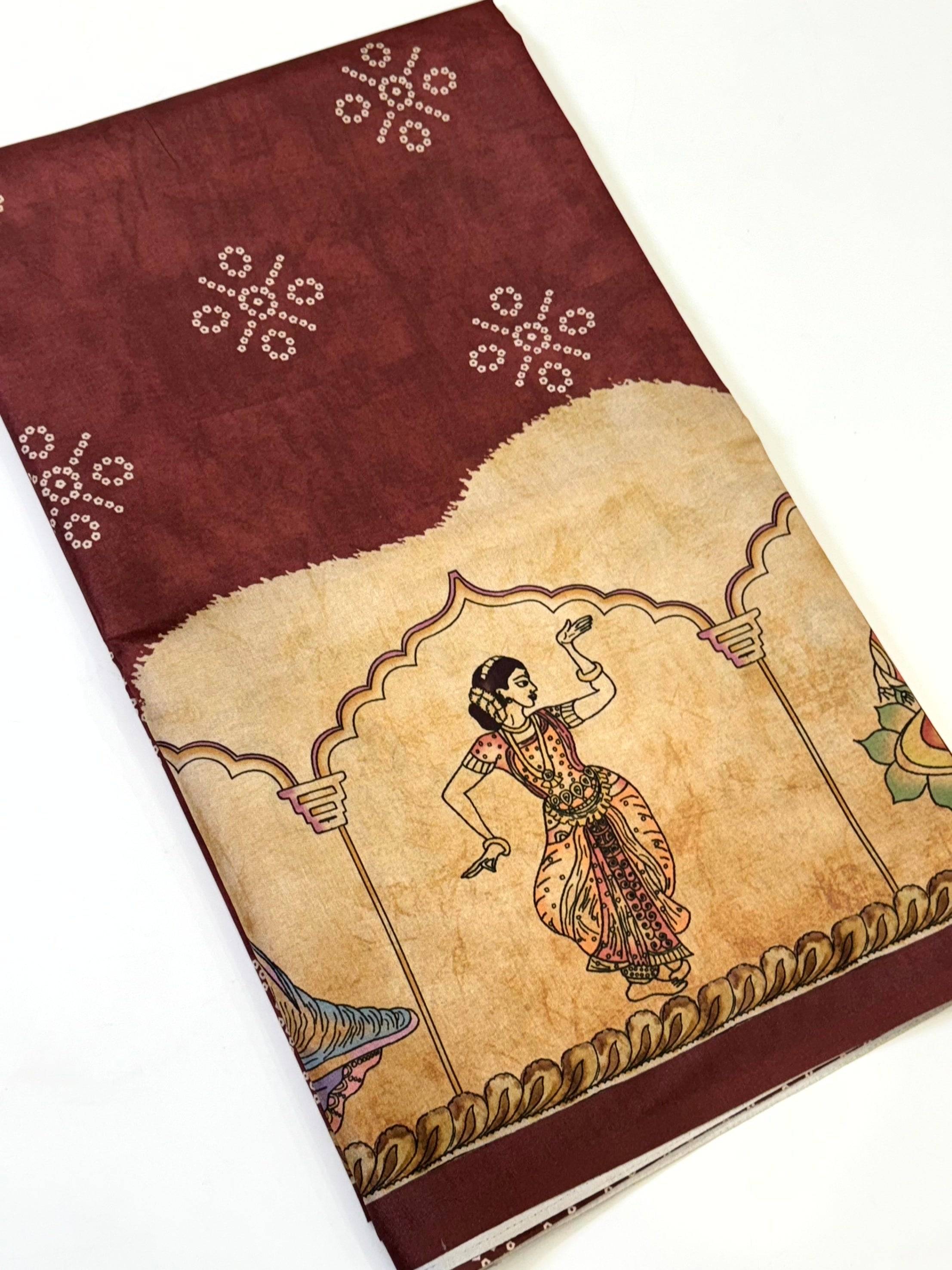 Regal Semi Tussar Silk Kalamkari Saree


