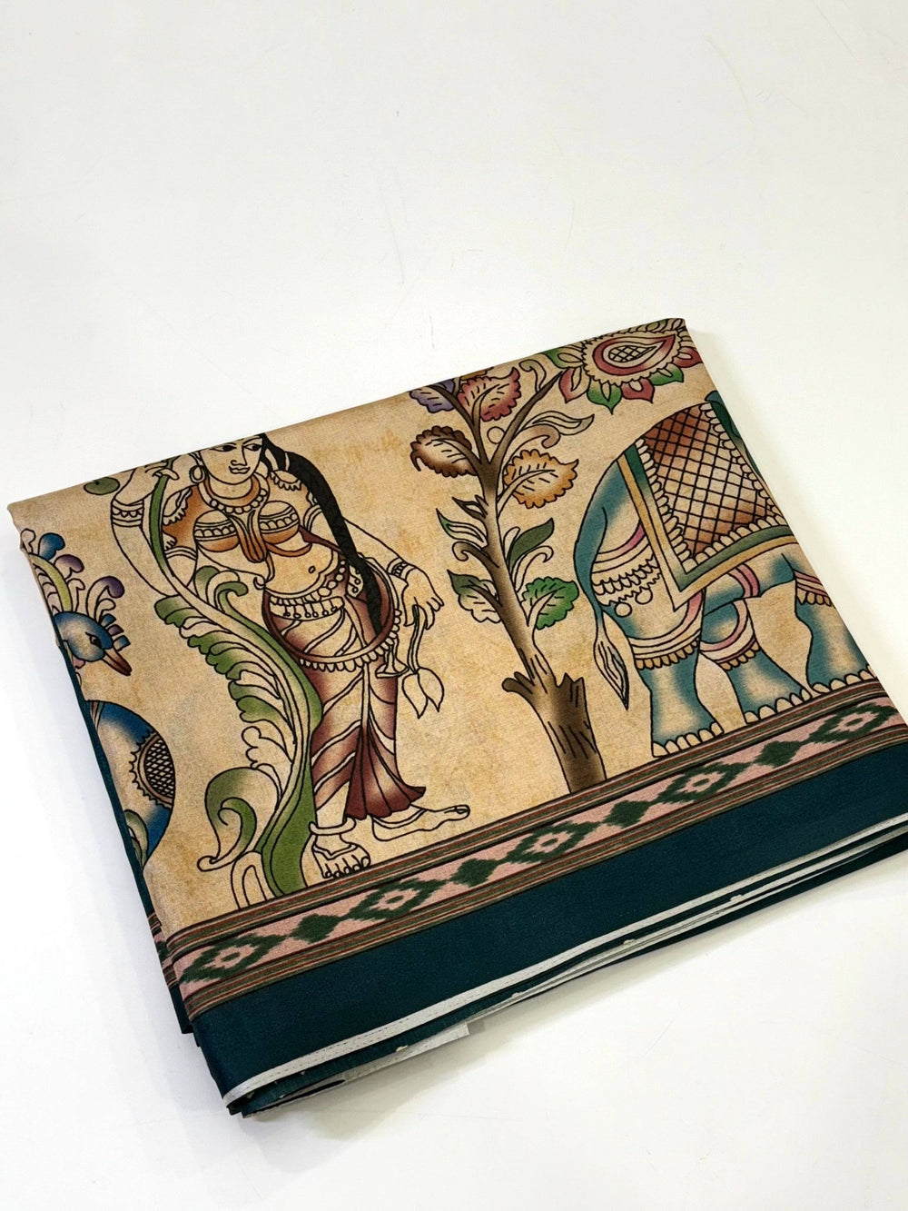 Radiant Semi Tussar Silk Kalamkari Saree