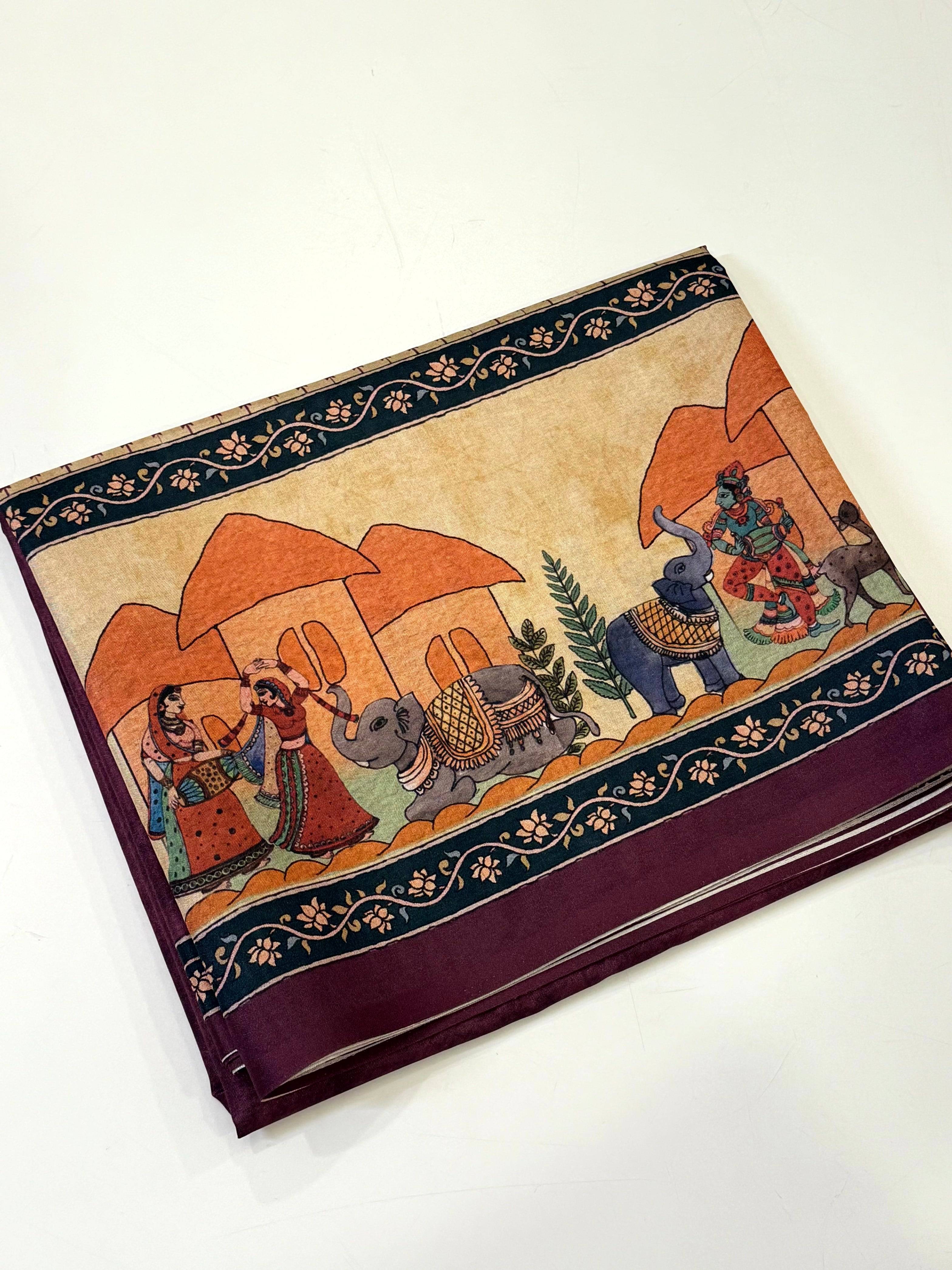 Opulent Semi Tussar Silk Kalamkari Saree