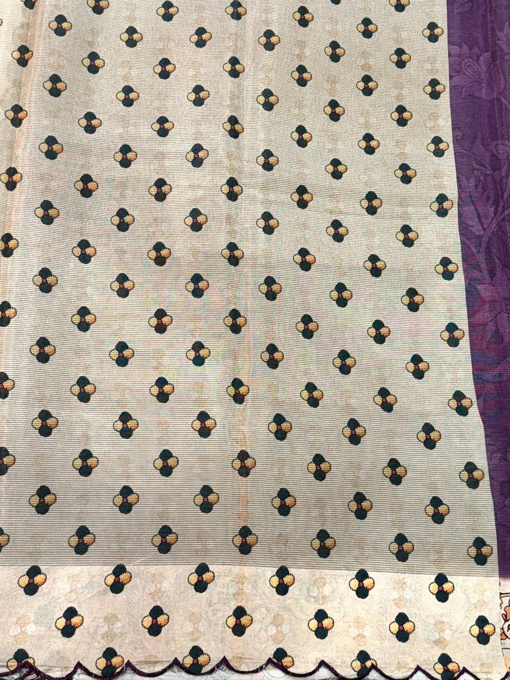 Graceful Pen Kalamkari Shibori Cutwork Saree
