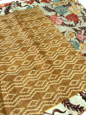 Artistic Pen Kalamkari Shibori Cutwork Saree