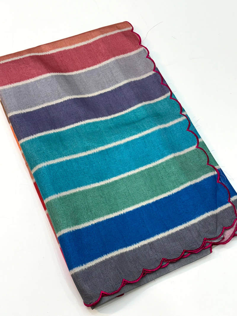 Rainbow Style Semi Tussar Silk Saree