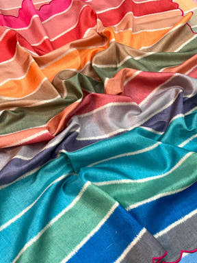Rainbow Style Semi Tussar Silk Saree