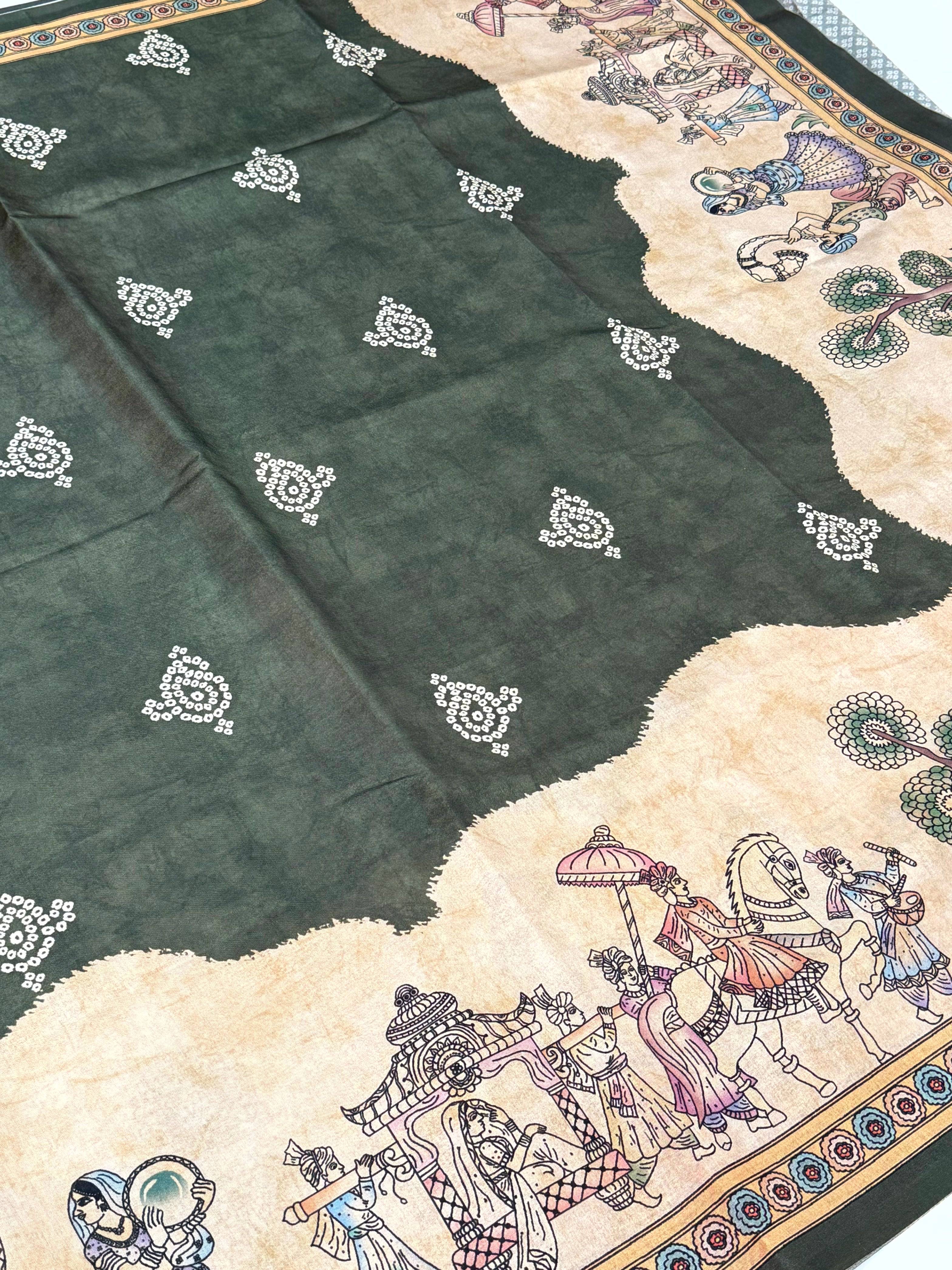 Radiance Semi Tussar Silk Kalamkari Saree