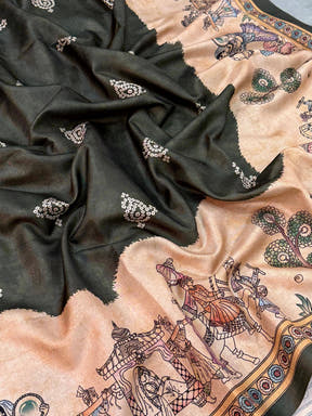 Radiance Semi Tussar Silk Kalamkari Saree