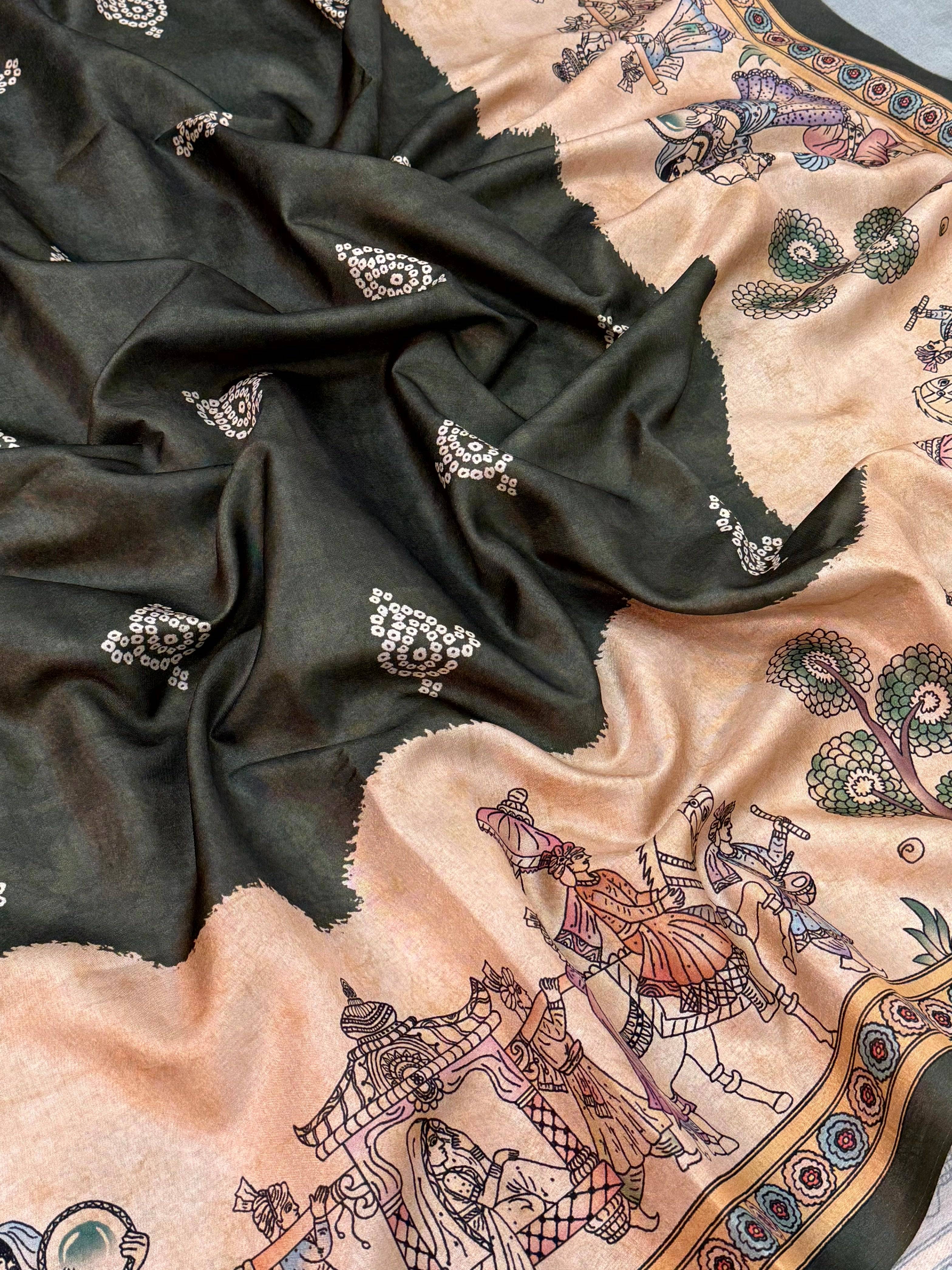Radiance Semi Tussar Silk Kalamkari Saree