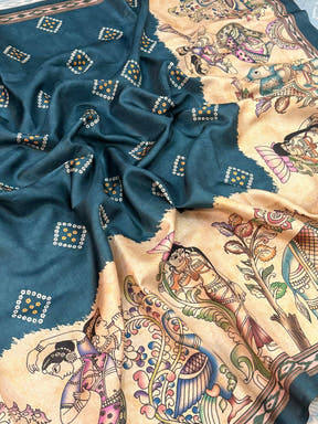 Radiant Semi Tussar Silk Kalamkari Saree