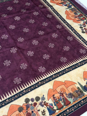 Opulent Semi Tussar Silk Kalamkari Saree