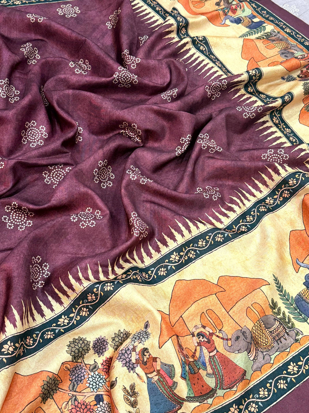 Opulent Semi Tussar Silk Kalamkari Saree