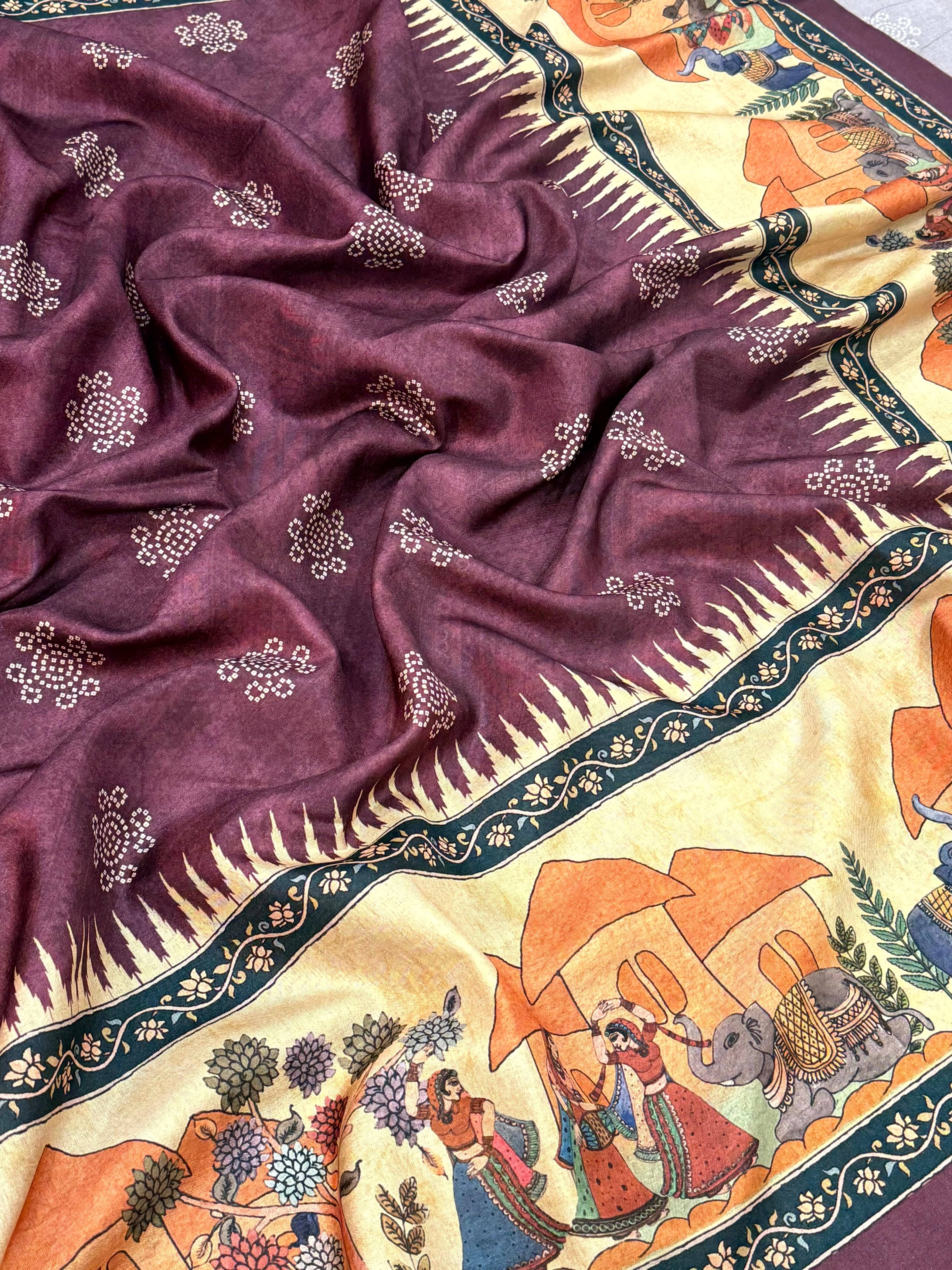 Opulent Semi Tussar Silk Kalamkari Saree