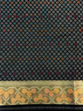 Black Pochampally Double Ikkat Saree