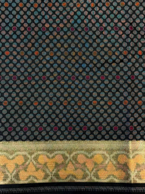 Black Pochampally Double Ikkat Saree