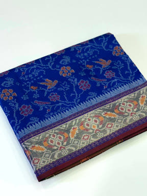 Purple Pochampally Double Ikkat Saree