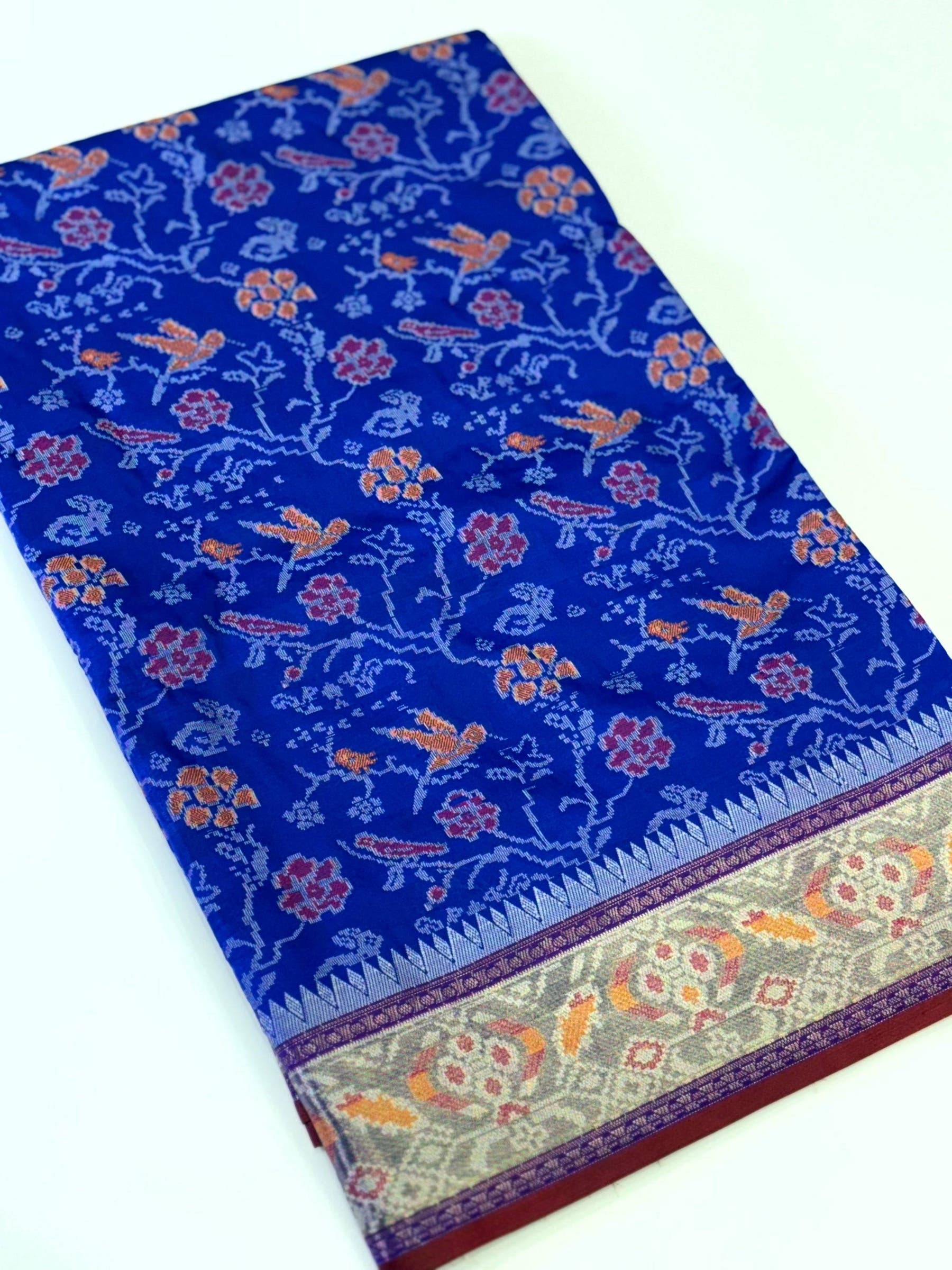 Purple Pochampally Double Ikkat Saree
