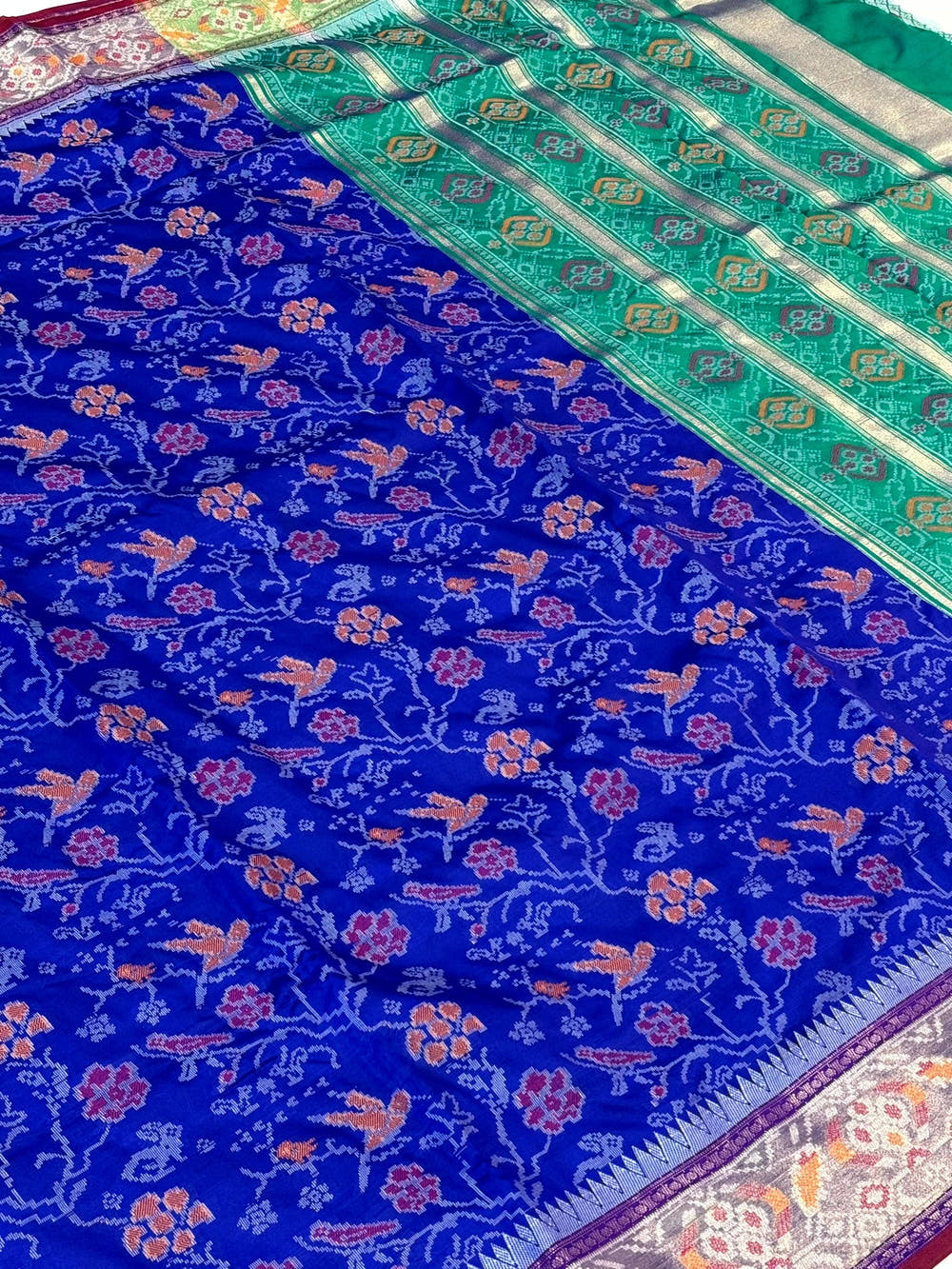 Purple Pochampally Double Ikkat Saree