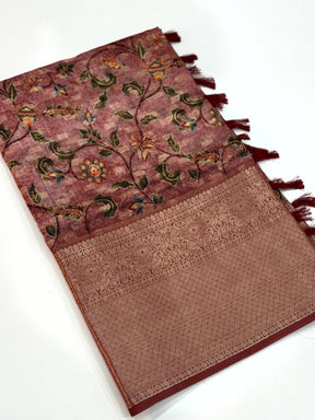 Opulent Kalamkari Kota Doriya Saree
