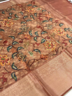 Majestic Kalamkari Kota Doriya Saree
