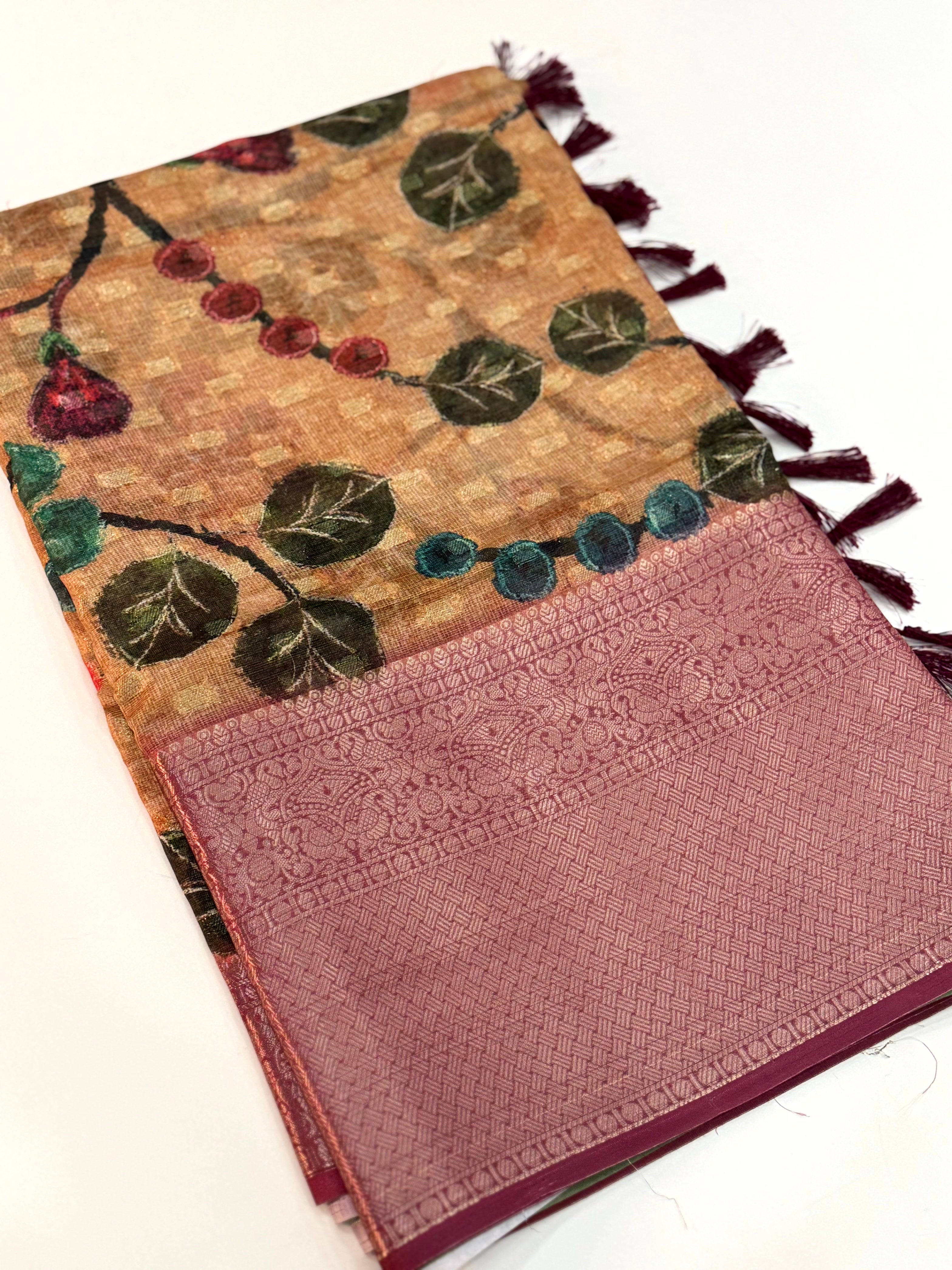 Radiance Kalamkari Kota Doriya Saree