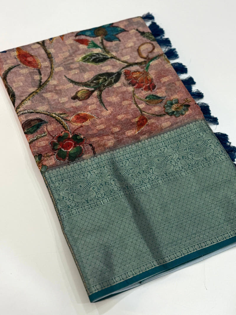 Classic Kalamkari Kota Doriya Saree