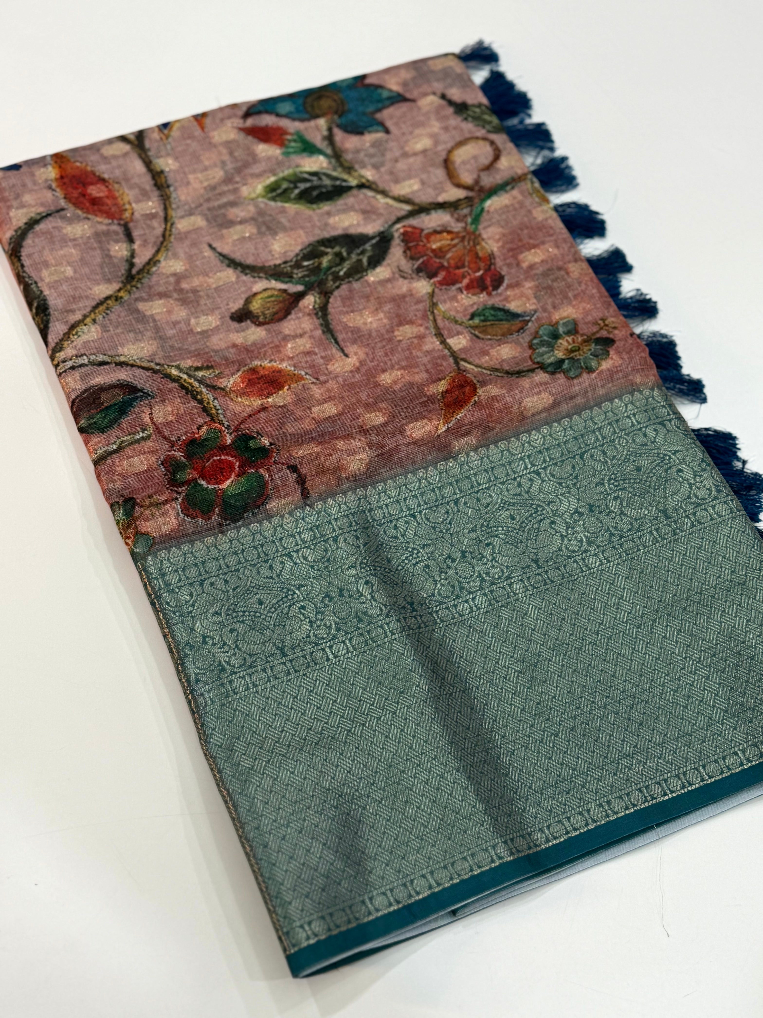 Classic Kalamkari Kota Doriya Saree