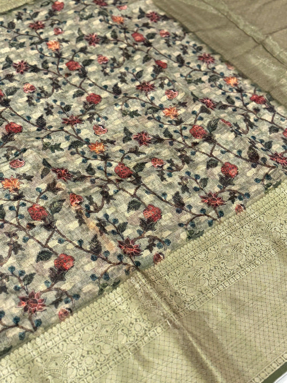 Stylish Kalamkari Kota Doriya Saree