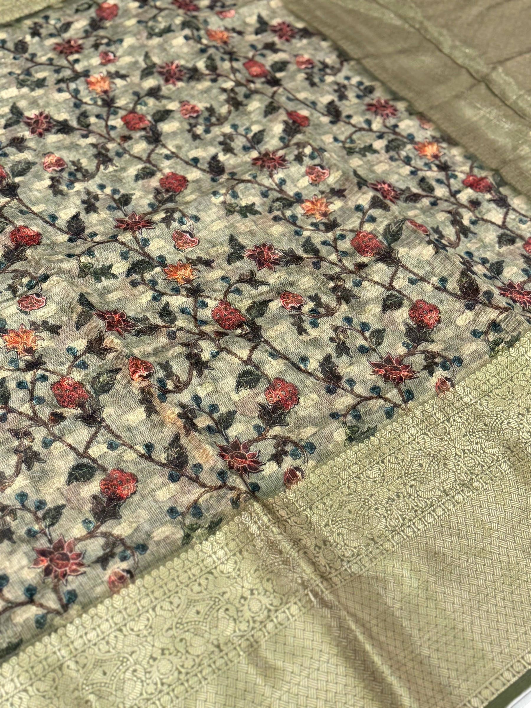 Stylish Kalamkari Kota Doriya Saree