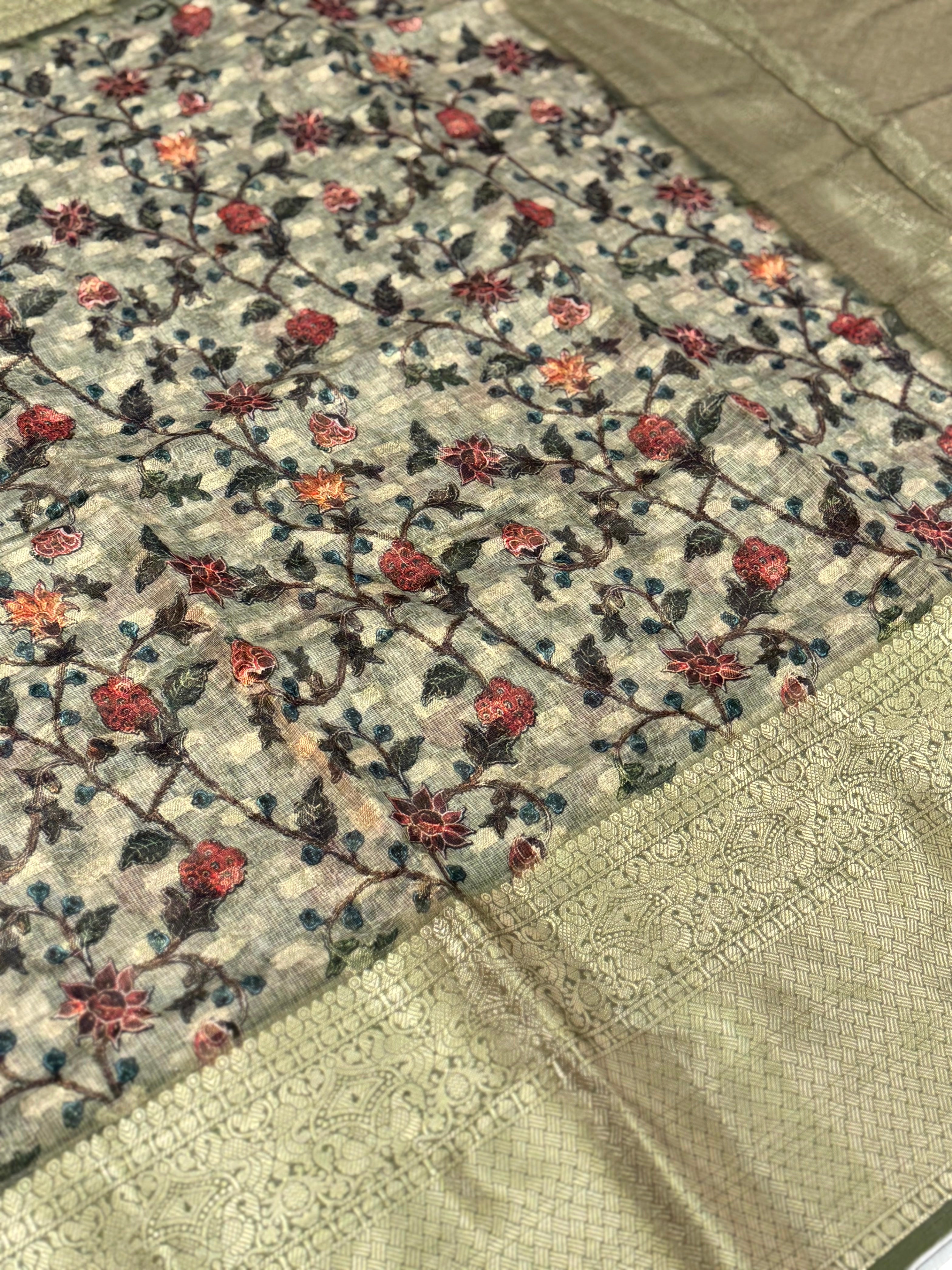 Stylish Kalamkari Kota Doriya Saree