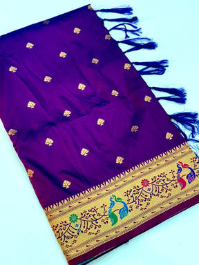 Royal Purple Soft Silk Paithani Saree