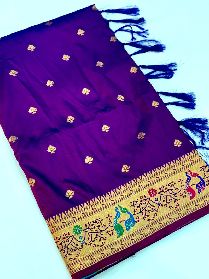 Royal Purple Soft Silk Paithani Saree