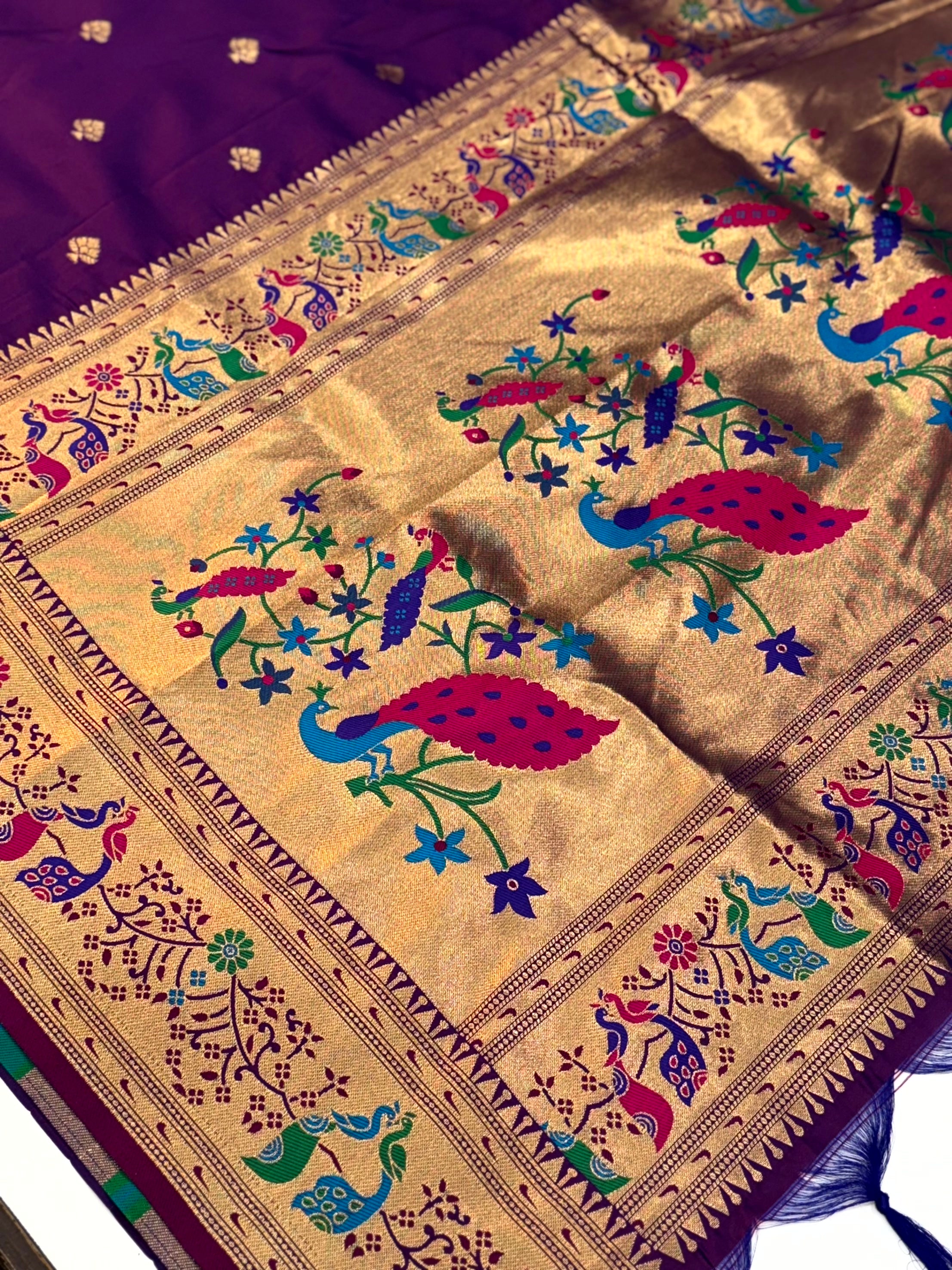 Royal Purple Soft Silk Paithani Saree