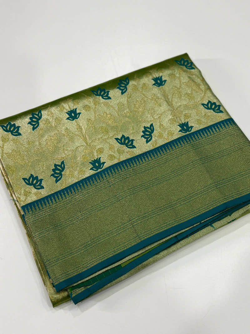 Exclusive Pista Kanjivaram Pattu Saree