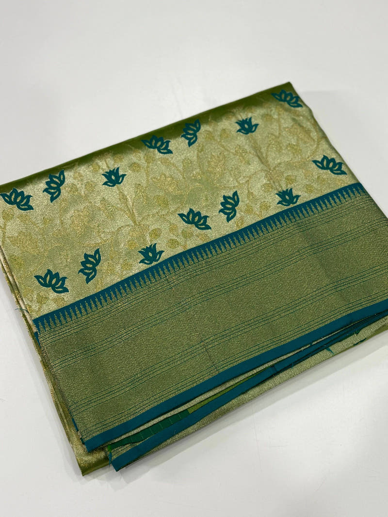 Exclusive Pista Kanjivaram Pattu Saree