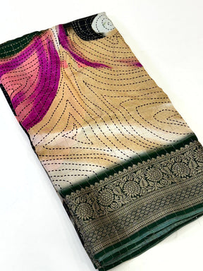 Opulent Pure Viscose Dola Check Saree


