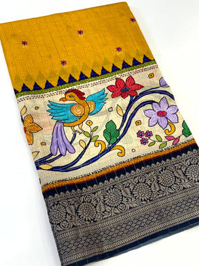 Graceful Pure Viscose Dola Check Saree