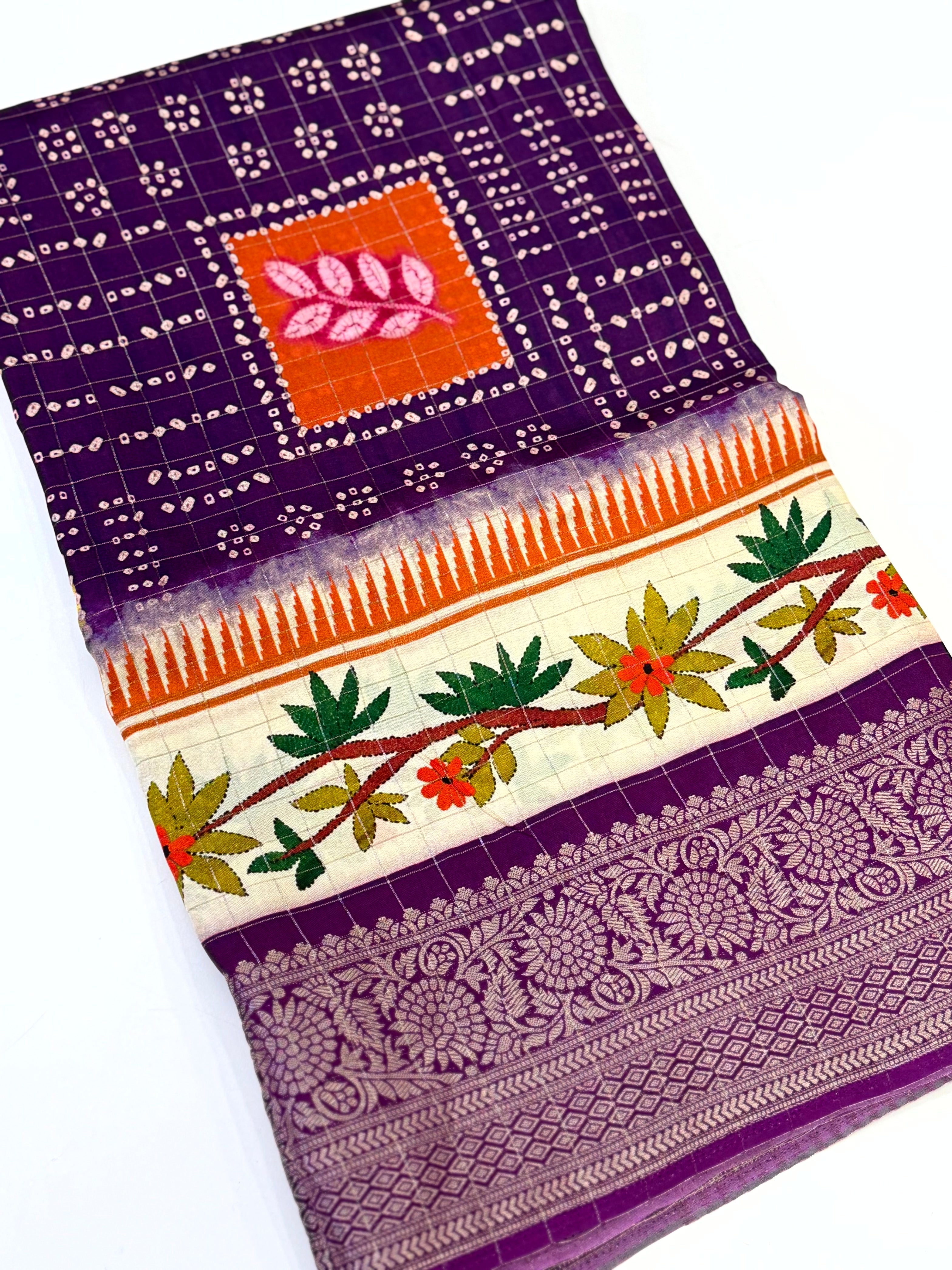 Radiant Pure Viscose Dola Check Saree