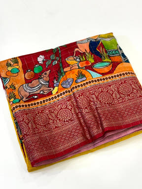 Stylish Pure Viscose Dola Check Saree


