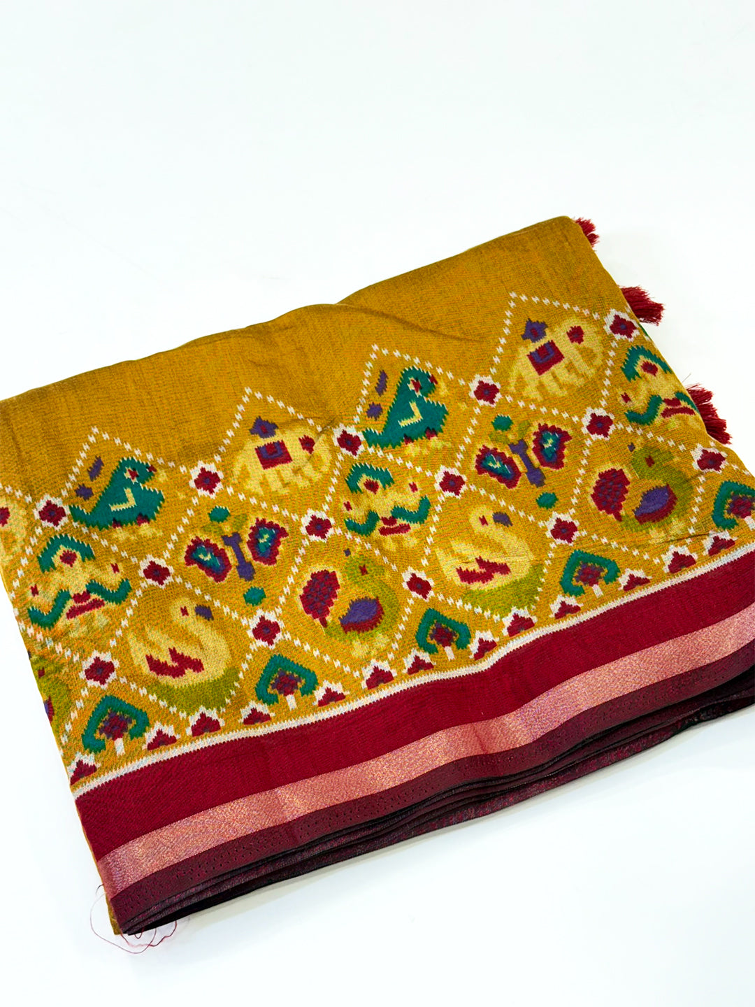 Yellow Pochampally Mul Cotton Saree


