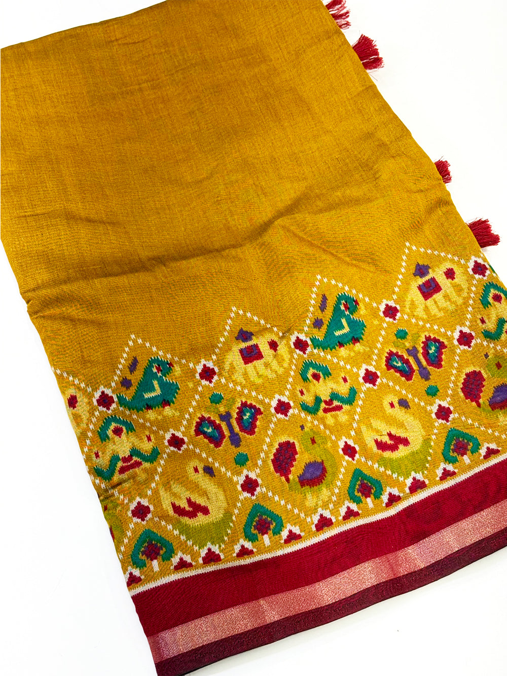 Yellow Pochampally Mul Cotton Saree


