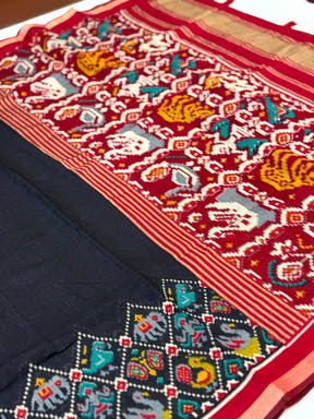 Black Pochampally Mul Cotton Saree



