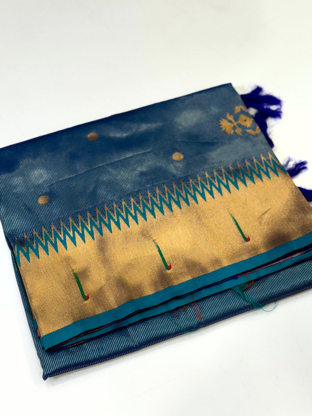 Golden Grace Zari Tissue Paithani Saree