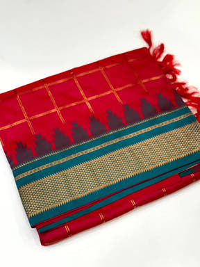 Opulent Dual Tone Gold Zari Saree