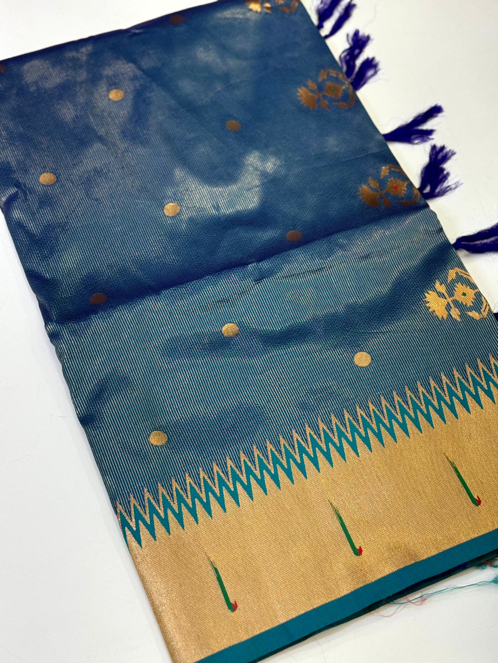 Golden Grace Zari Tissue Paithani Saree