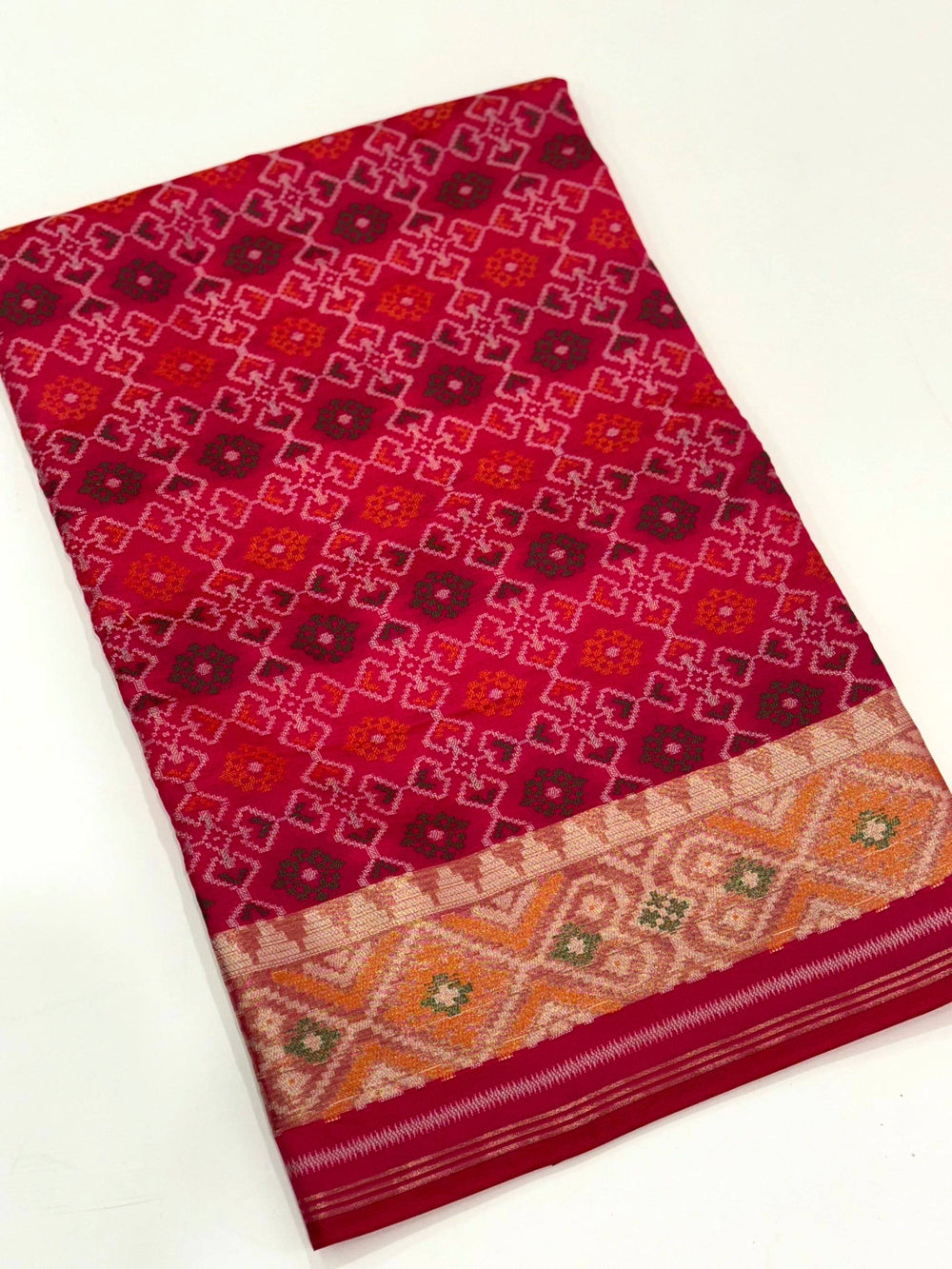 Pink Double Ikkat Heritage  Saree