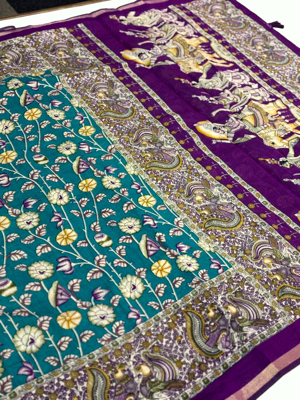 Rama Mal Cotton Pen Kalamkari Saree