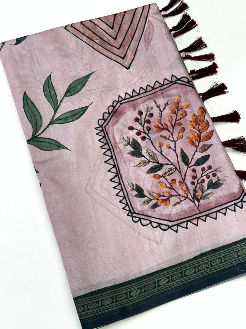 Radiant Rudraksh Border Floral Saree