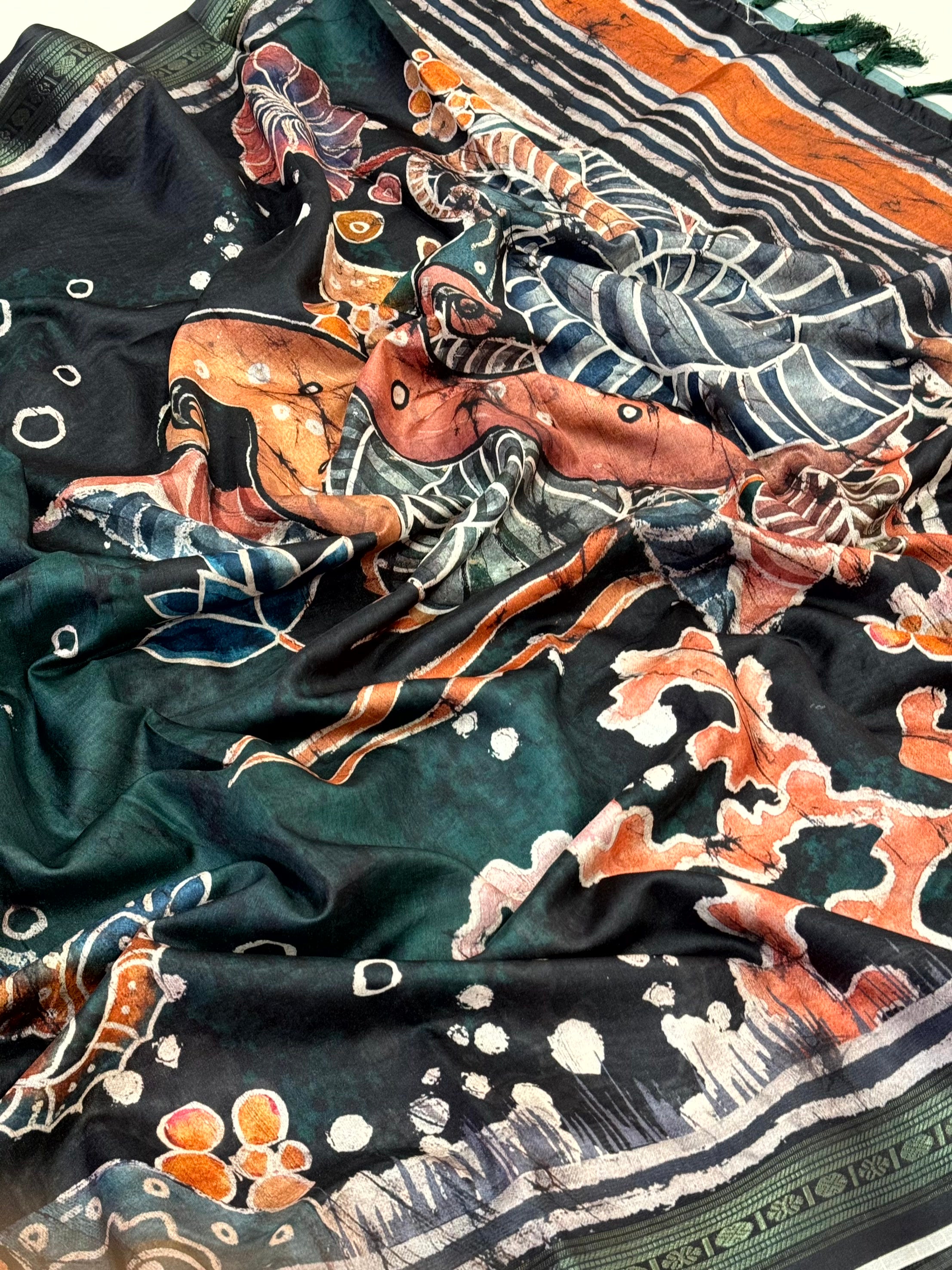 Tradition Gold Zari Digital Silk Saree


