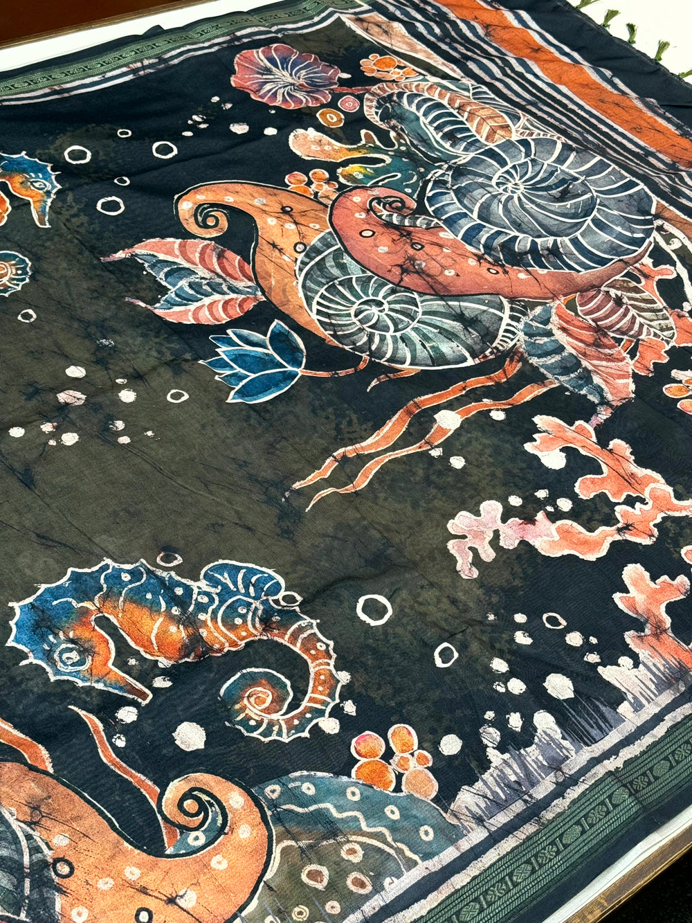 Graceful Gold Zari Digital Silk Saree