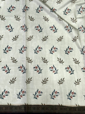 Elegant Rudraksh Border Floral Saree


