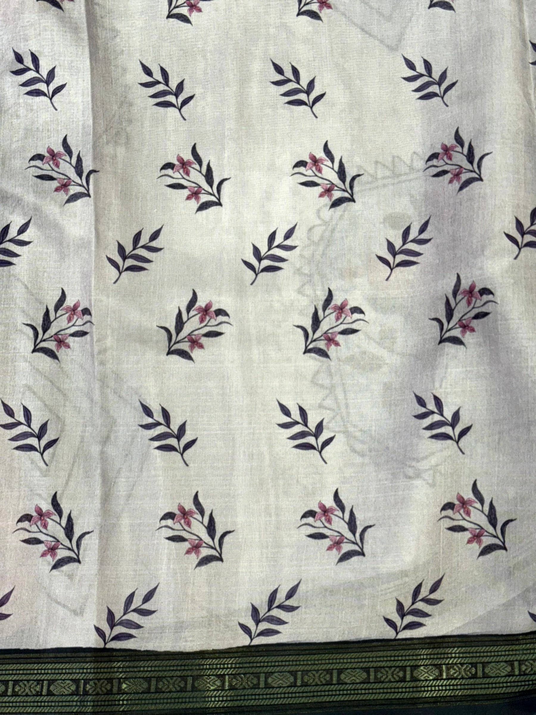 Heritage Rudraksh Border Floral Saree



