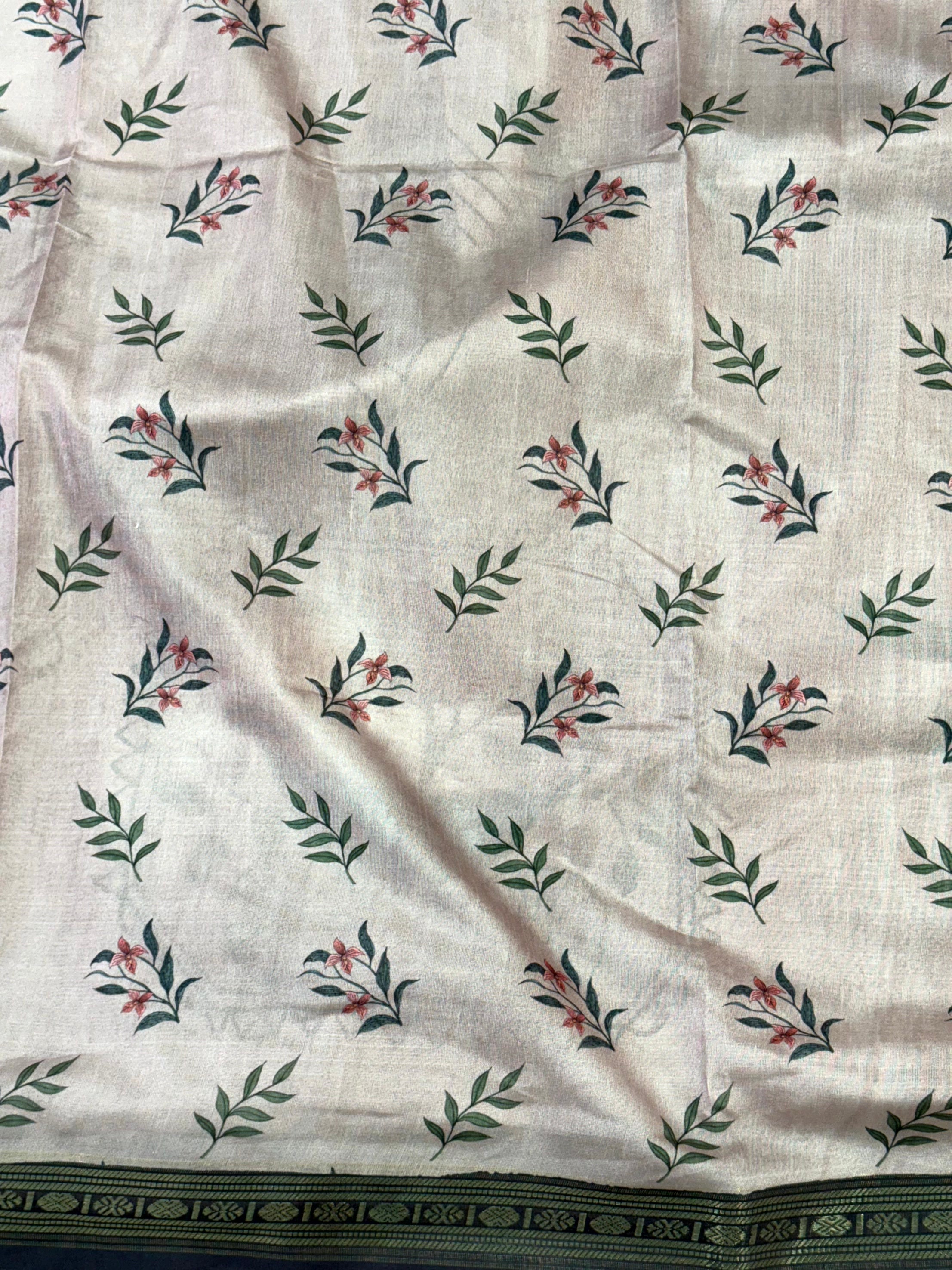 Radiant Rudraksh Border Floral Saree


